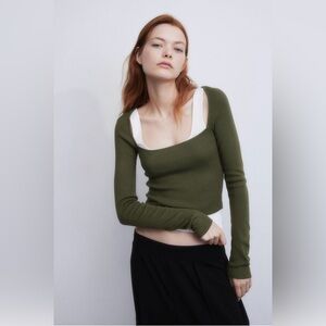 H&M | NWOT Square-Neck Crop Top